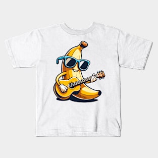 Banana Playing Guitar Kids T-Shirt